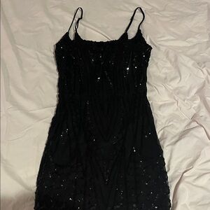 Black Sequin Homecoming Dress